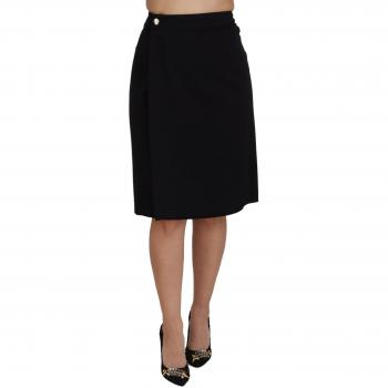 Dolce & Gabbana Black Wool Pencil Cut High Waist Skirt - IT48 | XL