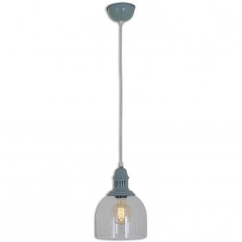 Lámpara de Techo Colgante Tipo Cúpula Verde Mumbai con Pantalla de Vidrio y Base de Metal E27 1 Luz (18,5x110x18,5 cm)