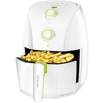 Cecotec Freidora sin Aceite 1,5L de Aire Caliente Cecofry Compact Rapid White. 900 W, Dietética, Capacidad para 400 gr, Temperatura 200ºC, Tiempo Ajustable, Incluye Recetario