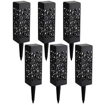 Aigostar Esta - 6 x Lámpara LED solar para jardín y exteriores, diseño celosía, Cálida 3000K, IP44 a prueba de agua. Encendido/apagado automático. Perfectas para jardín, patios y caminos exteriores