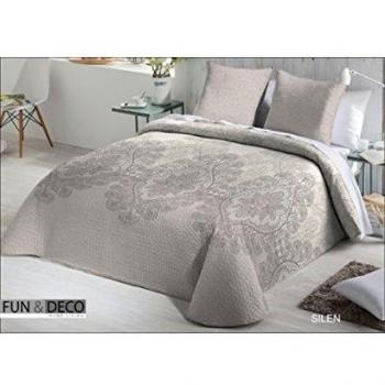 FUNDECO BOUTI SILEN - Colcha, 100% poliéster, Piedra, 235 x 270 cm