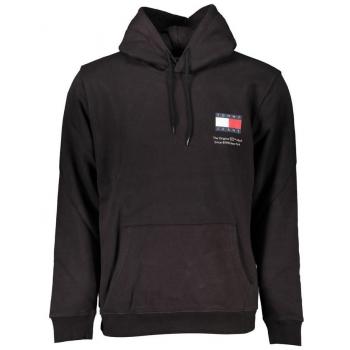 Tommy Hilfiger Black Cotton Logo Hooded Sweatshirt for Men - Size S