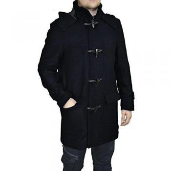 MichaelaX-Fashion-Trade - Abrigo - trenca - Básico - Manga Larga - para hombre Azul azul marino L