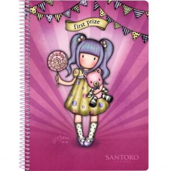 Cuaderno Espiral Safta Cuarto 80 Hojas 60g/m² Cuadrícula 4mm Tapa Extradura Gorjuss Fairground First Prize