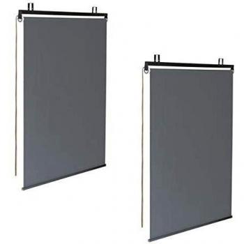 Juego de 2 estores enrollables gris antracita para pérgola 124 x 225 cm