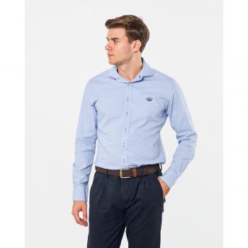 Camisa Spagnolo hombre slim jacquard azul claro
