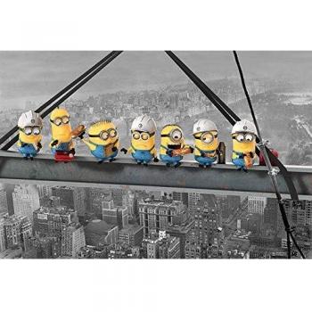Despicable Me Póster Minions almuerzan sobre un Rascacielos, de Mi Villano Favorito, Madera, Multicolor