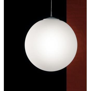 Lámpara colgante Lampd 1 bombilla cristal con estructura de metal blanco, diámetro 35 cm y altura 41 cm