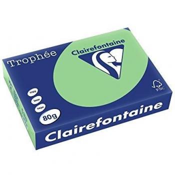 Papel multifuncional Clairefontaine Trophée, A4, verde natural, 80 gr/m², 500 hojas