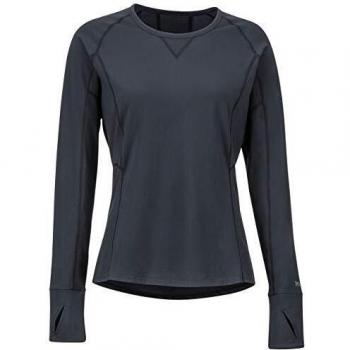 Marmot Wm's Lightweight Lana LS Crew - Camiseta Interior para Mujer, Mujer, Color Negro, tamaño Medium