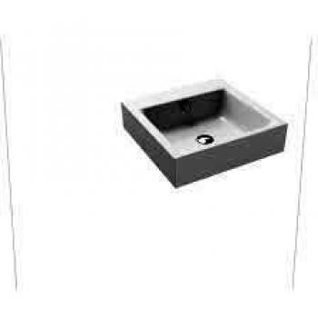 Lavabo mural Kaldewei Puro 3164, 600x460x120 mm, efecto perlado blanco, con 3 agujeros para grifos