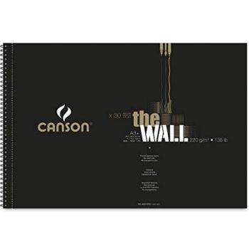 Canson The Wall Extraliso, Bloc de Dibujo A3+ Espiral Microperforado, 29.7 x 42 cm, 30 Hojas, 220g