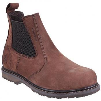 Amblers Mens Safety AS148 Sperrin Lightweight Waterproof Pull On Dealer Safety Boots Brown Size 9