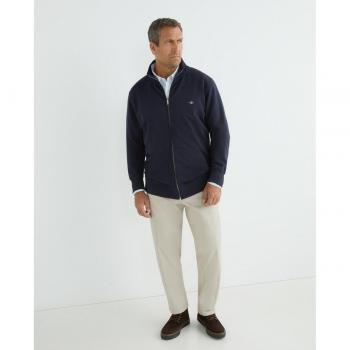 GANT - Jersey de algodón media cremallera de hombre tallas grandes