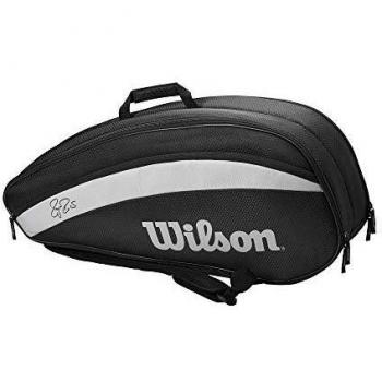 Wilson Bolsa para raquetas de tenis, Fed Team, Hasta 6 raquetas, Negro/blanco, WR8005701001