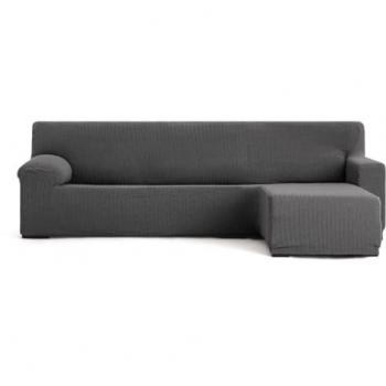 Funda para chaise longue de brazo corto derecho Eysa JAZ Gris oscuro 120 x 120 x 360 cm