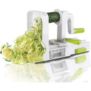 Cortador de verduras en espiral de 5 Cuchillas,Midas doblado espiralizador de verduras de fácil uso para cortar frutas y verduras en espiral,juliana,espaguetis,tallarines,cintas o fideos