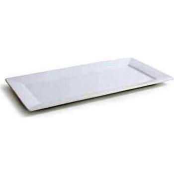 Platos rectangulares, de porcelana, color blanco, 6 tamaños diferentes, porcelana, 36x18cm