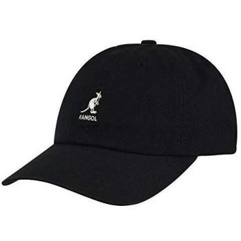 Kangol Unisex Washed Black Baseball Cap - One Size