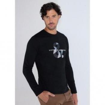 Camiseta basica manga larga con logo de Victorio & Lucchino