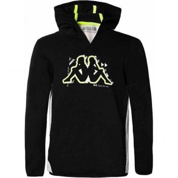 Kappa - Sudadera con capucha Bazilo para niños en color negro y gris, talla 6