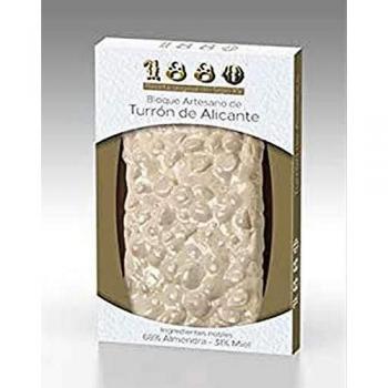1880 - Turrón de Alicante Artesano Receta Siglo Xv Elaborado com Seleccionada y Miel de Azahar, Textura Crujiente, Turrón Tradicional Sin Gluten, Almendra, 220 Gramos