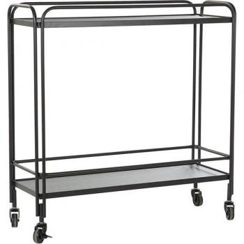 Consola de metal y cristal en color negro con medidas 80x28x80,5 cm
