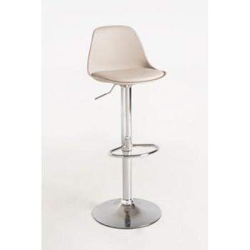 Taburete Tulipa - Taburete moderno, color beige, diseño elegante y contemporáneo, ideal para cocina y comedor, estructura resistente y cómoda altura