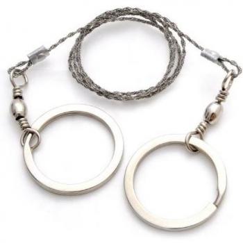 Ganzoo Alambre con sierra para supervivencia, con mangos de anillo extra fuertes, longitud de cable: 540 mm, estable, acero inoxidable