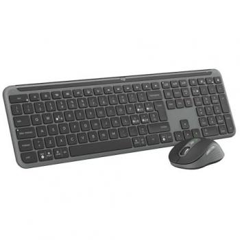 Logitech MK950 Combo Slim Inalámbrico - Teclado y Ratón Bluetooth QWERTY Italiano Grafito, Multi-dispositivo