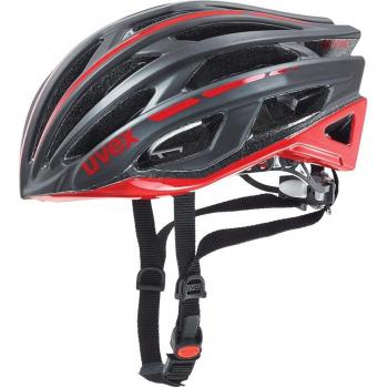 Uvex Race 5 - Casco de ciclismo, color negro mate / rojo