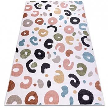 Alfombra Diversión Puntos para Niños Crema Multicolor 200x290 cm