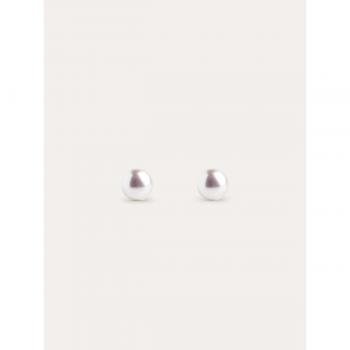 Pendientes Singularu Single Pearl de Plata de Ley bañados en Rodio - Joyas elegantes para mujer