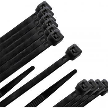 Brida Nylon 100% Color Negro 3,5 x 280 mm Bolsa 100 Unidades Abrazadera Plástico Organizador Cables Alta Resistencia
