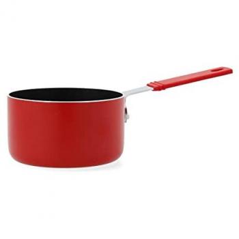 Cazo Quid Rico Metal 12 cm, apto para inducción, diámetro 12 cm, capacidad 0,7 litros, fabricado en aluminio estampado, color rojo