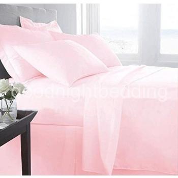 3 pc edredón 1 pc Sábana ajustable ---300 Número de hilos rosa Euro grande modessimple 100% algodón egipcio {18 Inche profundo}--- Suave sólido