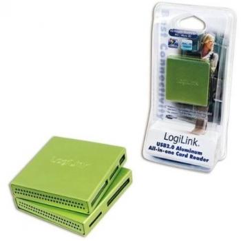 LogiLink CR0021 - Lector de tarjetas USB 2.0 All-in-One, verde