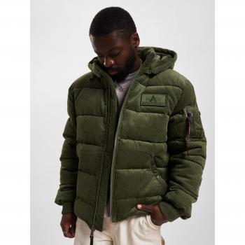 Alpha Industries Men's Sage Green Puffer Jacket Corduroy Regular Fit
