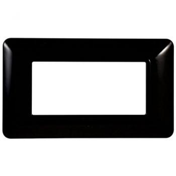 Placa de Plástico Negro 4 Módulos Compatible con BTicino Matix - Serie Solar