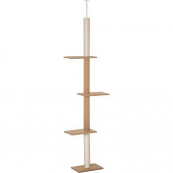Árbol para gatos ajustable de suelo a techo con 4 plataformas y poste de sisal