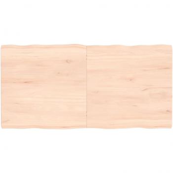 Tablero de mesa 120x60x4 cm madera maciza roble bordes vivos sin tratar Marrón