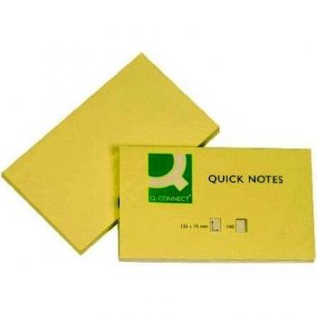 Q-Connect - Bloc de notas adhesivas quita y pon 75x125 mm con 100 hojas
