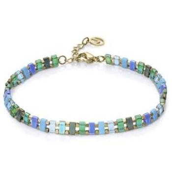 Pulsera Chic Viceroy de Acero IP Dorado con Cristales Azules y Verdes para Mujer