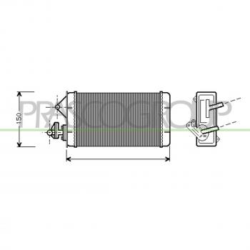 Radiador de calefacción PRASCO FT127H001 con intercambiador de calor para interior