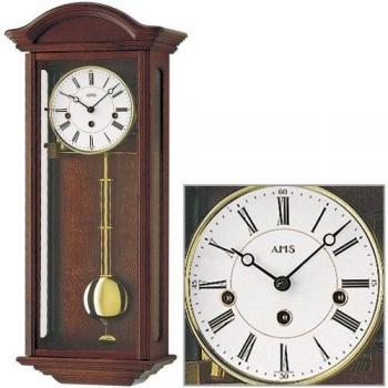 Reloj de Pared Pendular AMS 606/1, Plata, 64 x 12 x 32 cm