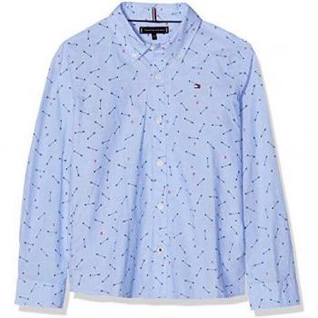 Tommy Hilfiger Arrow Allover L/s Camisa Manga Larga, Azul