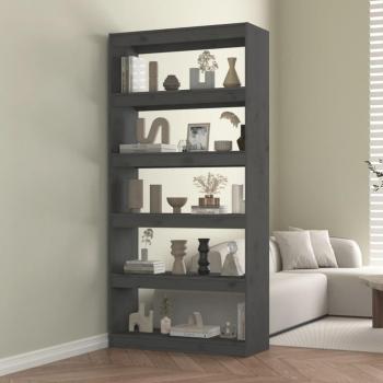Estantería divisoria de madera de pino gris 80x30x167,4 cm