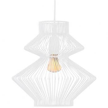 Lámpara de Techo Metal Blanco 28 x 28 x 28 cm - Diseño único, suspensión metálica blanca, dimensiones 28x28x28 cm