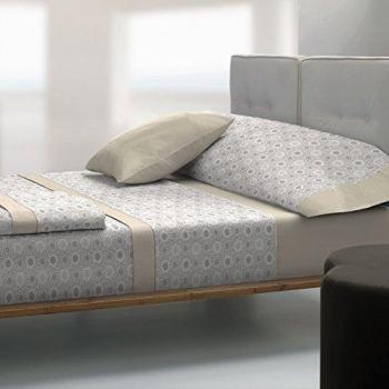 Tolrà TK015  - Juego de sabanas con 3 piezas para cama de  180 cm, color piedra