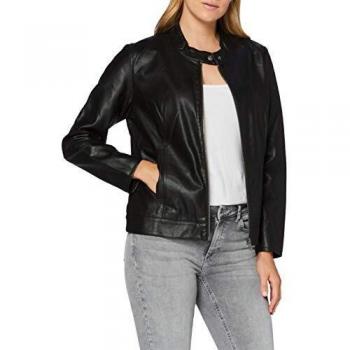 ONLY CARMAKOMA Women's Black Faux Leather Jacket - Size 4XL